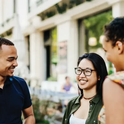Young people smiling