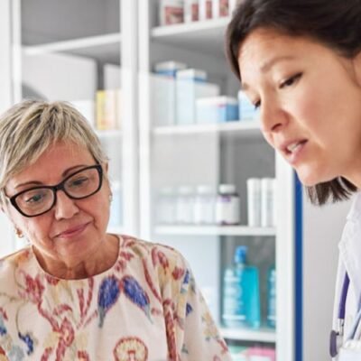 Elderly lady and doctor